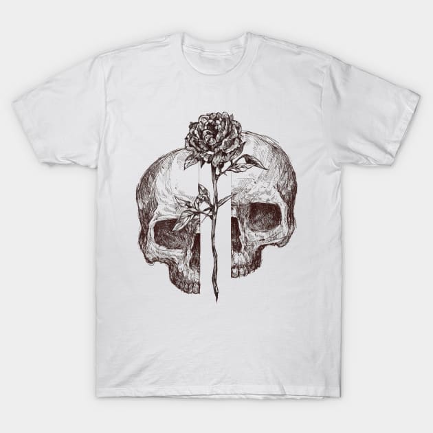 Flower Skull T-Shirt by SWAMPMEAT